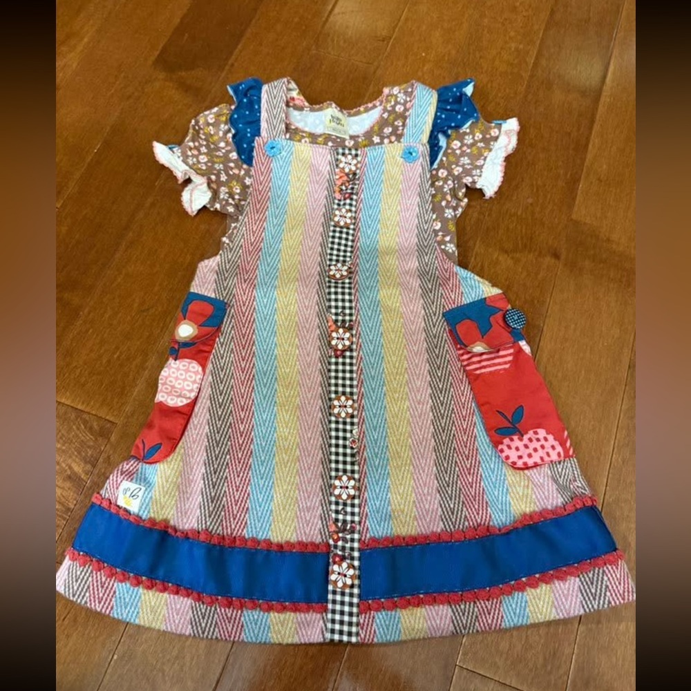 Wildflowers Multicolor Striped Kids Dress
